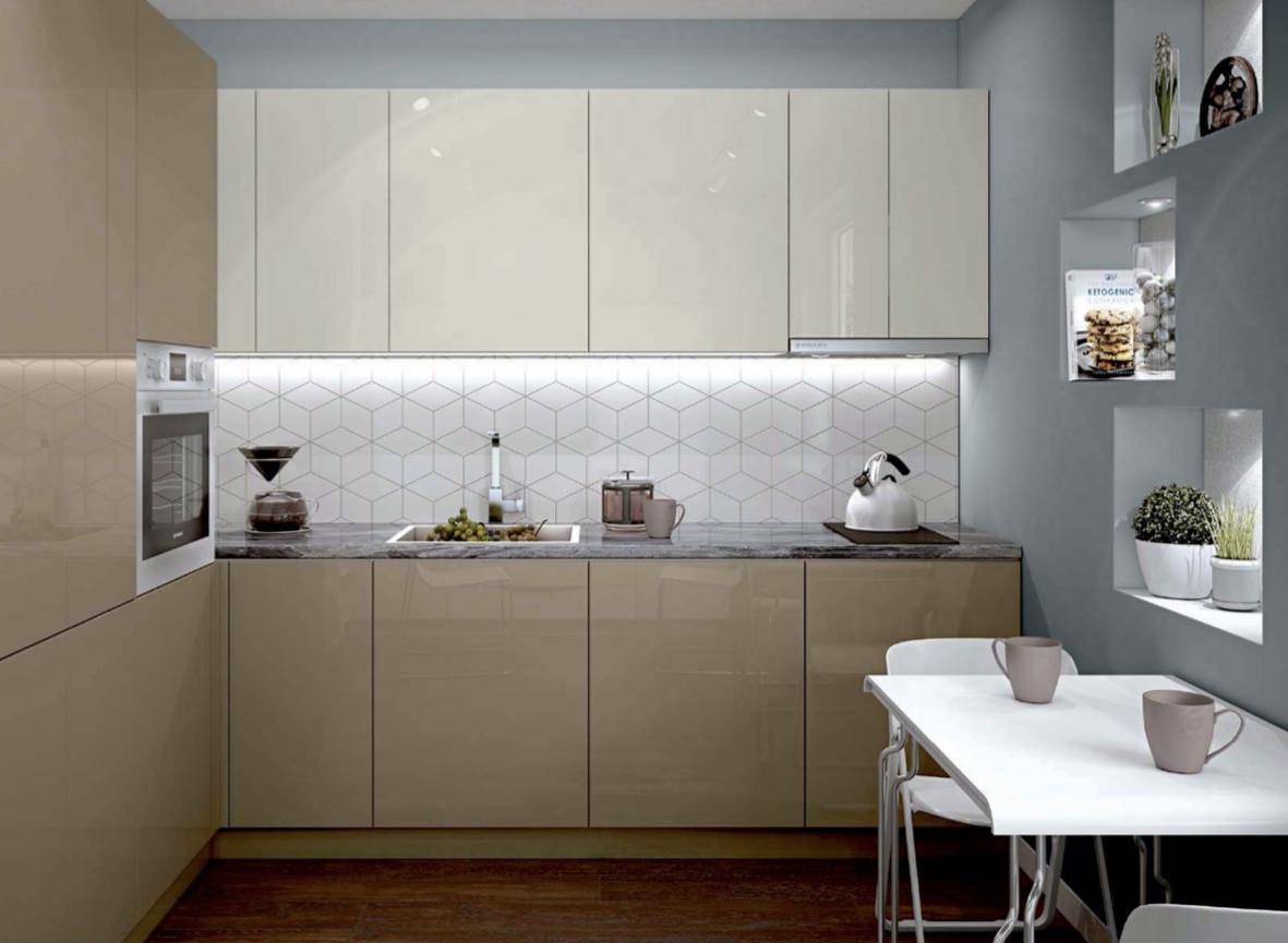 Σύνθεση Κουζίνας μήκος 10.00 μ ύψος 2,17 μ βάθος 0,60 μ, Glosmax 242/280 Vizon, Genomax